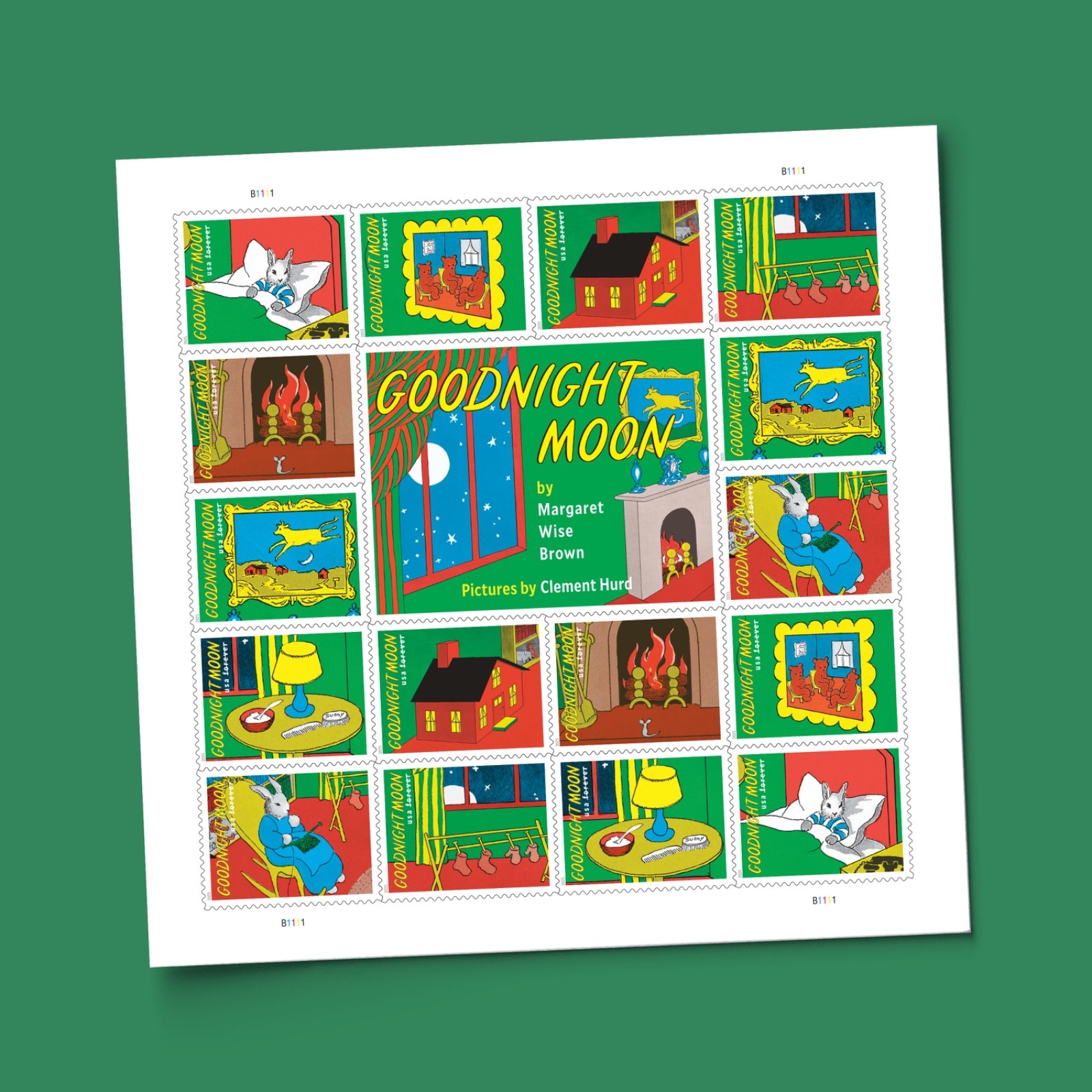 USPS Postage Stamps Sheet of 16 - Goodnight Moon - First Class Letter