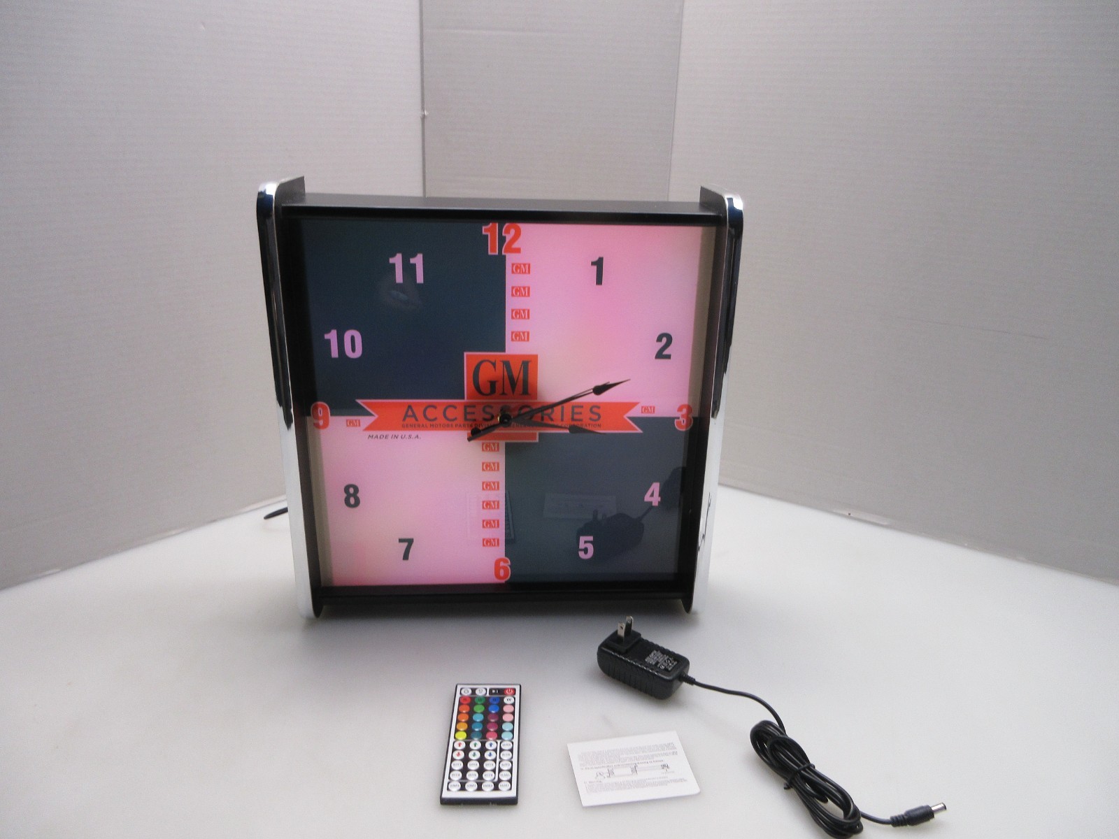 GM Accessories LED light up Advertising wall clock Brand New