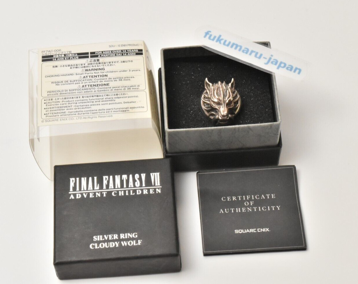FINAL FANTASY VII Cloudy Wolf silver ring US 8.5 Size SQUARE ENIX