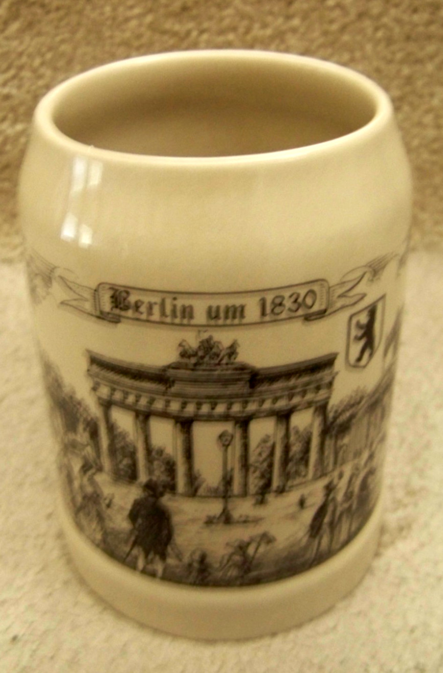 Berlin um 1930 stoneware mug stein tankard Brandenburg Gate Germany