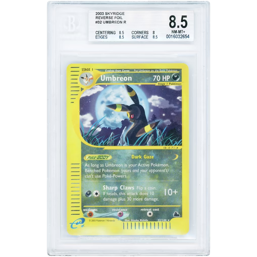 2003 Pokemon Skyridge Reverse Holo Umbreon 32/144 BGS 8.5  NM-MT+ WOTC Vintage