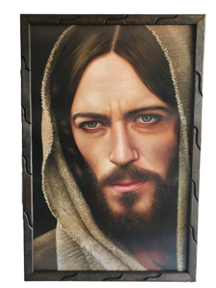 Jesus El Mesias Imagen Cuadro Madera Rustico 36\