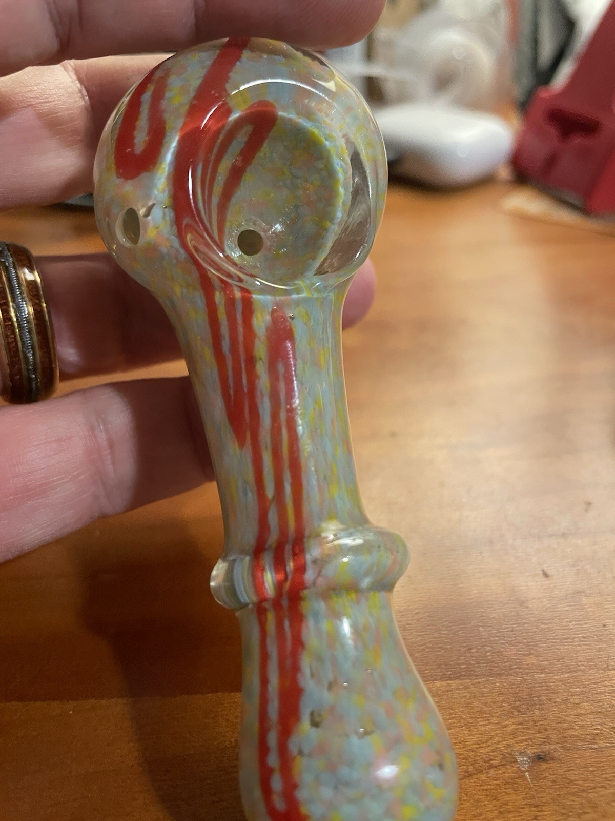 Beautiful Hand Blown Glass Spoon Pipe/American Made/For Tobacco Use Beautiful Hand Blown Glass Spoon Pipe/American Made/For Tobacco Use