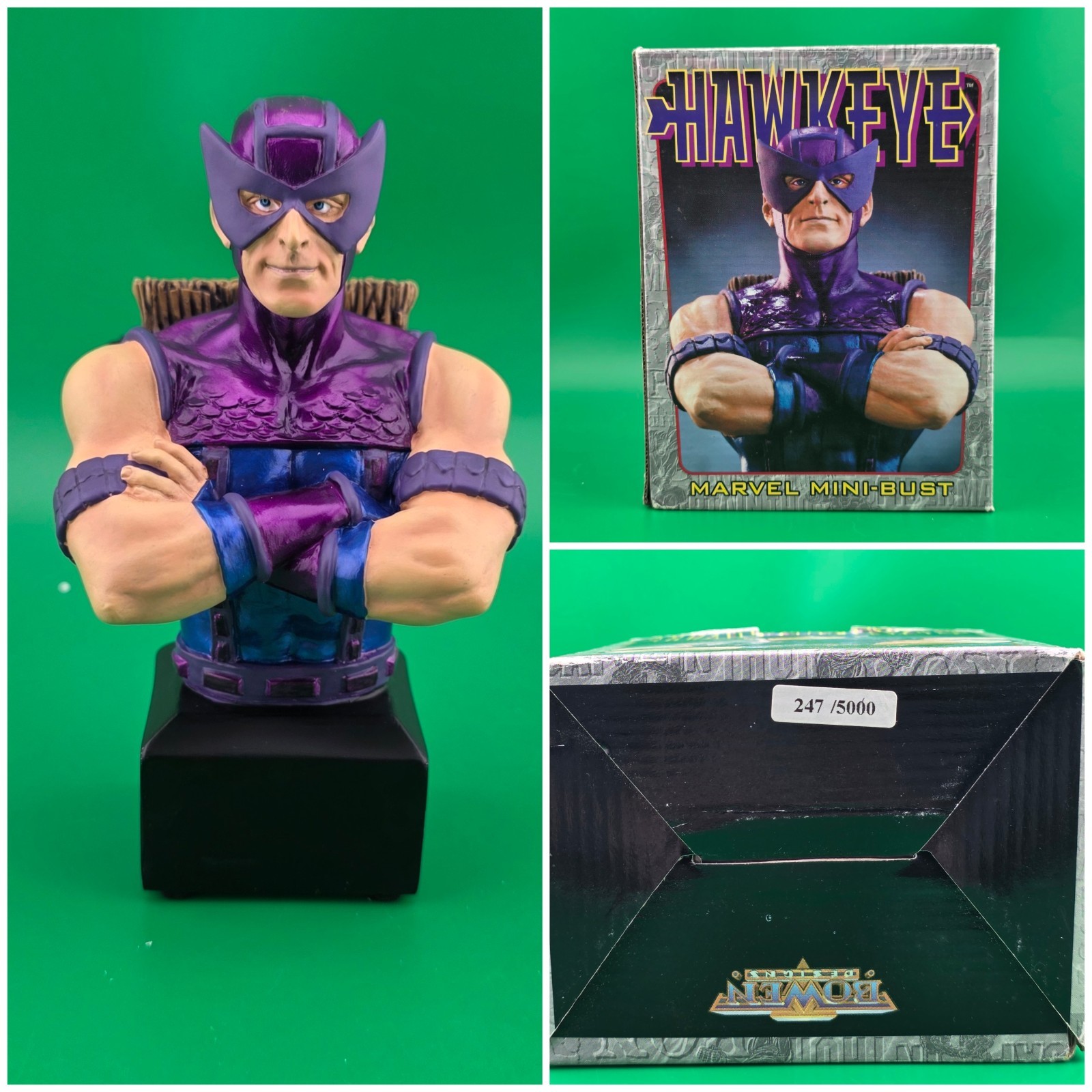 Bowen Designs Hawkeye Marvel Mini Bust #247/5000 Avengers Statue CIB
