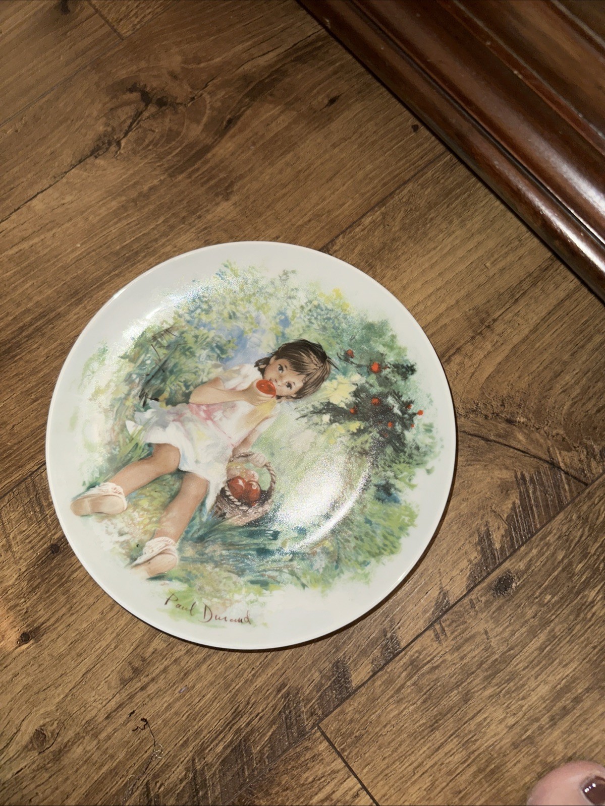 Vintage Limoges Collectible Plate Marie-Ange Girl Paul Durand Girl & Apple 1978