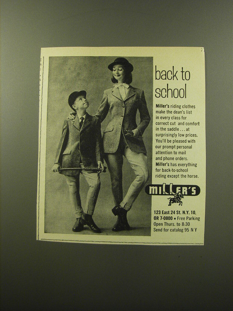 1959 Miller\'s Riding Clothes Advertisement - Back to School