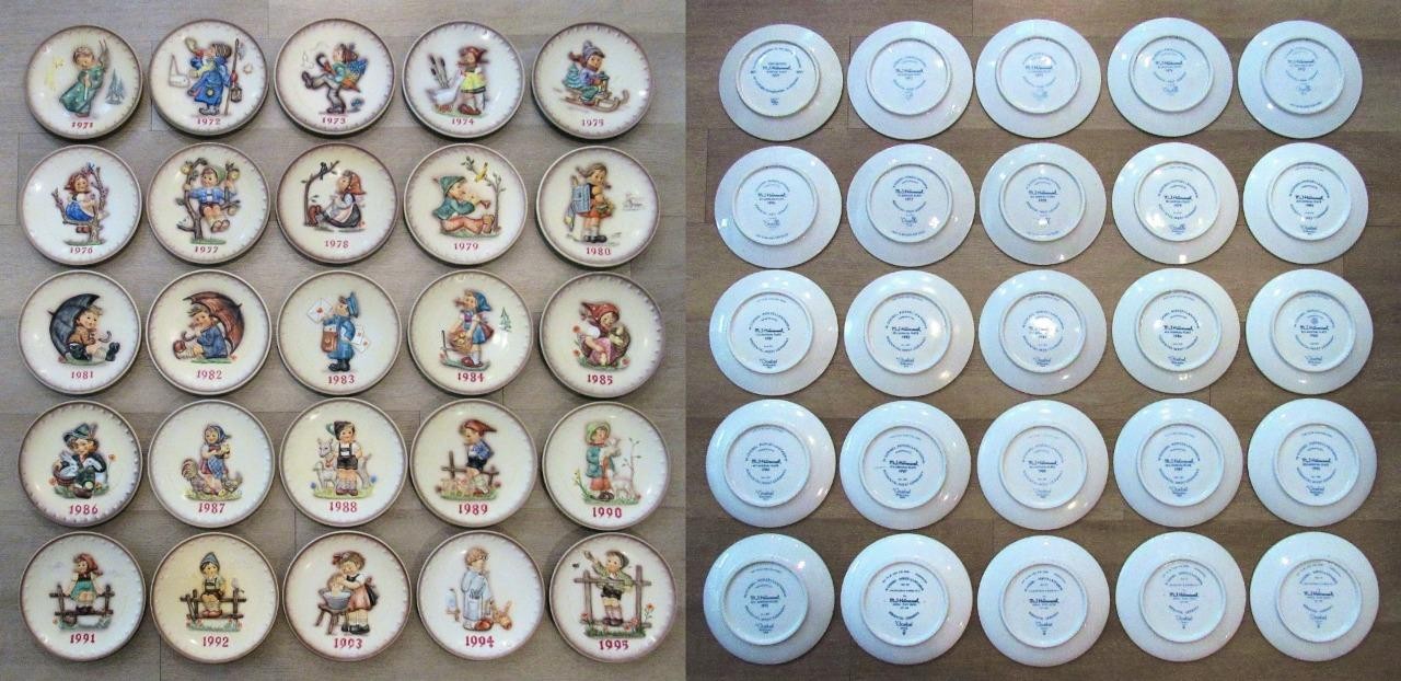 Complete 1971-1995 GOEBEL® MJ / M J / M I HUMMEL Annual (25) Plate Set  NO Boxes