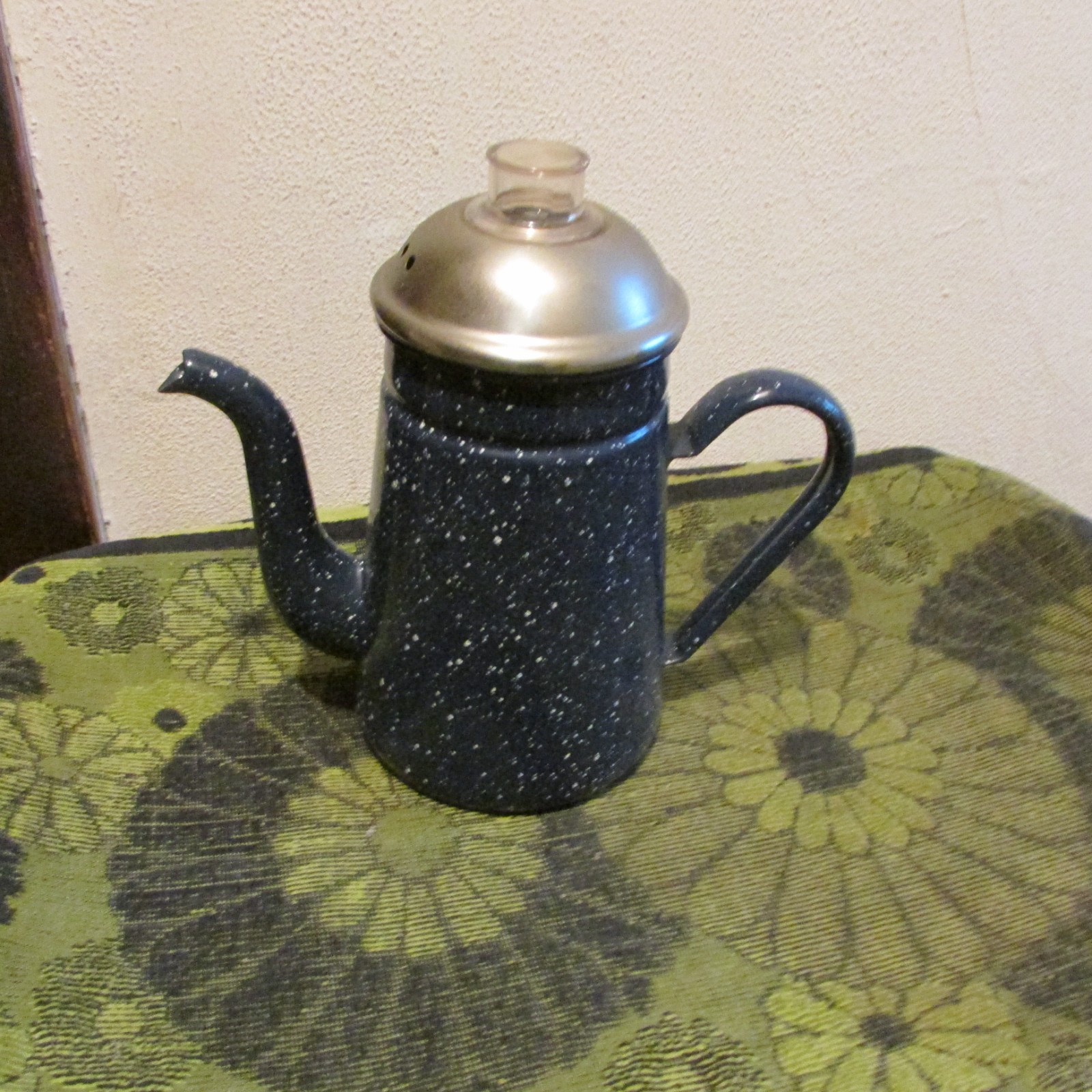 Nice, Vintage Enamel Ware Blue Speckled Percolator, Coffee Maker 4 Camping, Stov