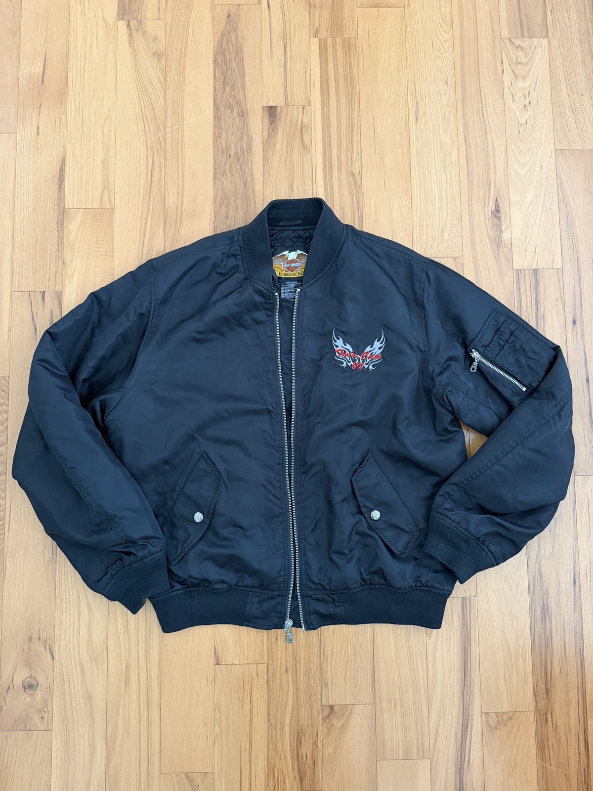 Harley-Davidson Twin Cam 88 Black Bomber Vintage Jacket Large Embroidered