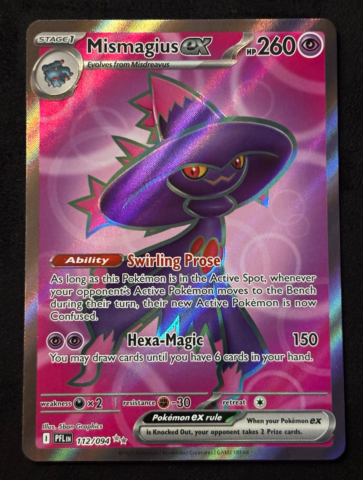 Mismagius ex 112/094 Ultra Rare Full Art Pokémon TCG Phantasmal Flames