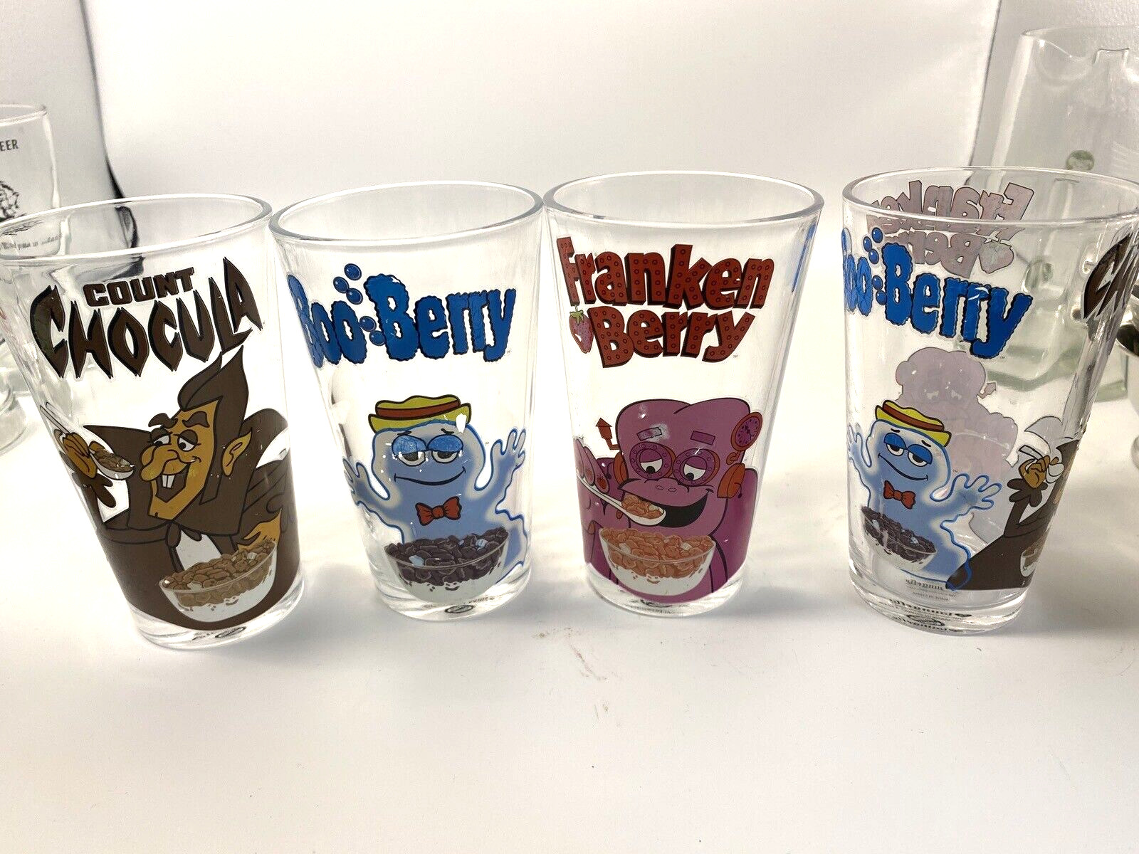 Franken Berry Boo Berry Count Chocula Glass Tumbler General Mills Loungefly  (4)