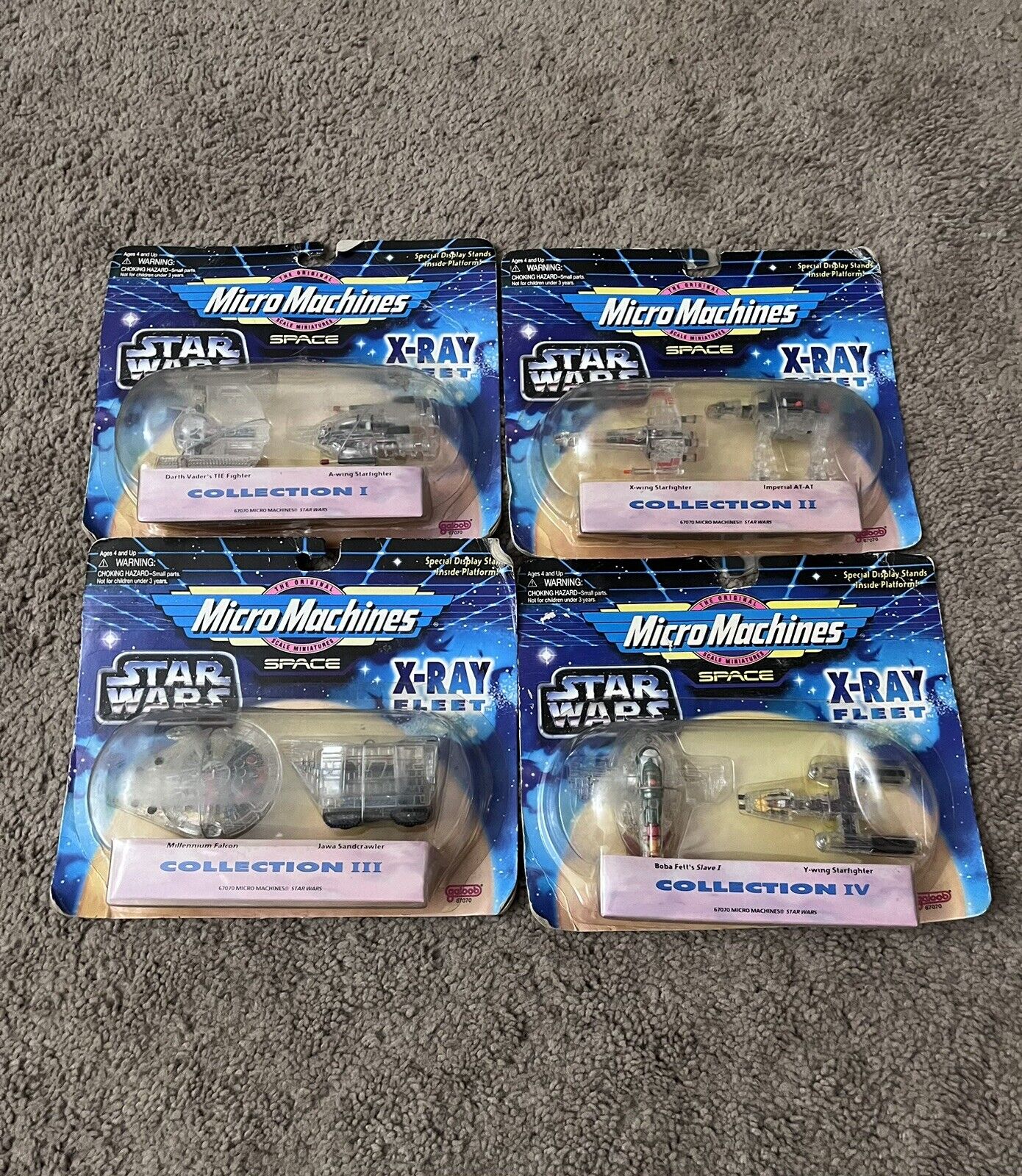 Star Wars Micro Machines X-Ray Fleet Collection 1 - 4 Complete - Brand New 