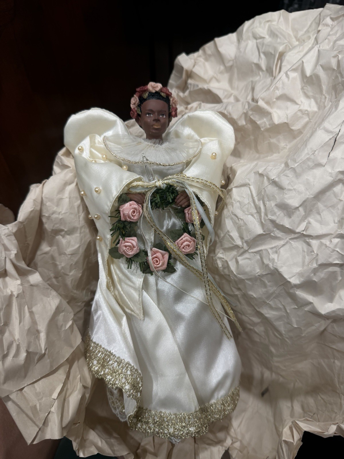 Enesco Miss Martha's Collection Angel Figurine Floral Boxed Signed 9 Enesco Miss Martha's Collection Angel Figurine Floral Boxed Signed 9