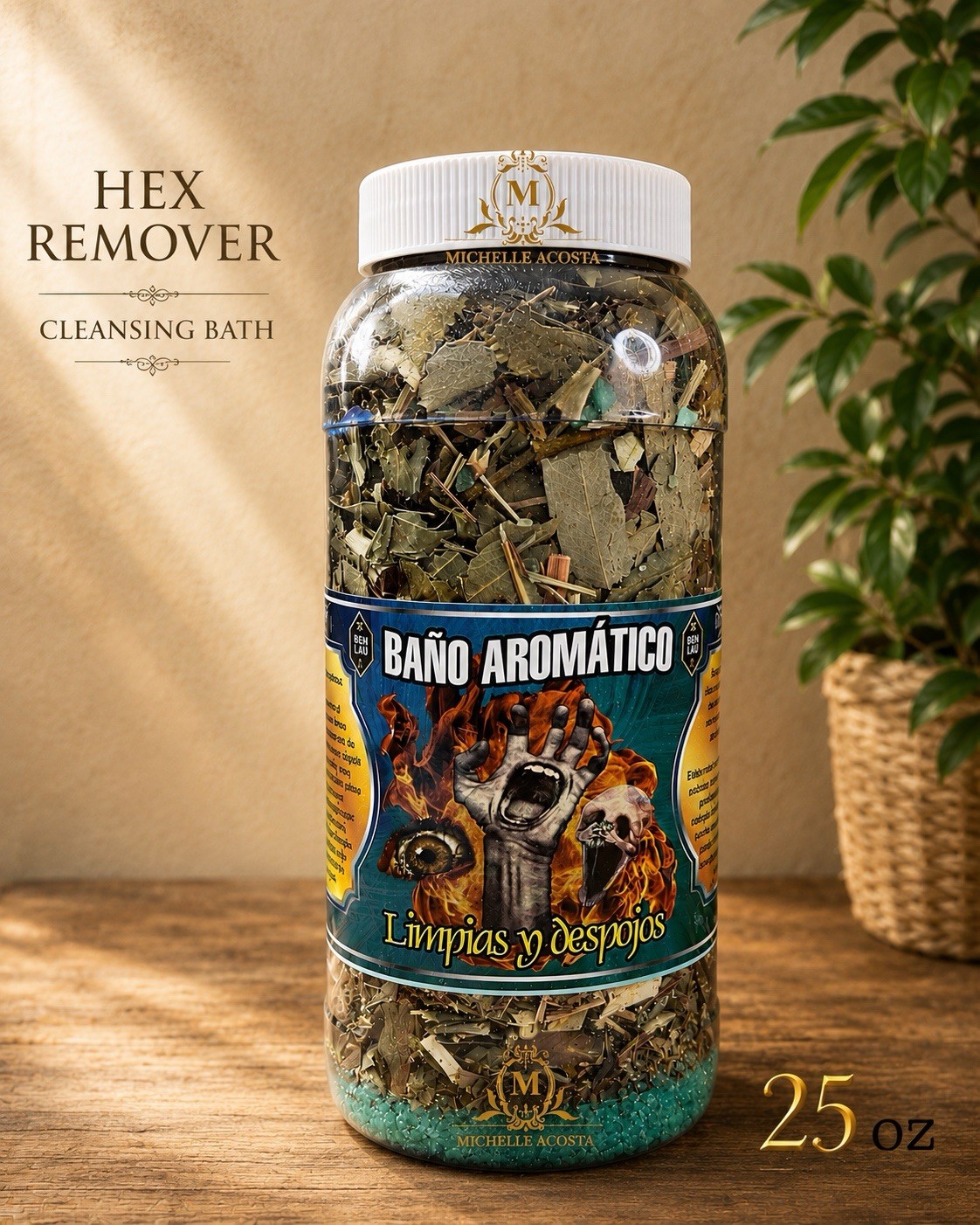HEX REMOVER Ritual Bath, Spiritual Limpia & Protection Blend 25 OZ Powerful