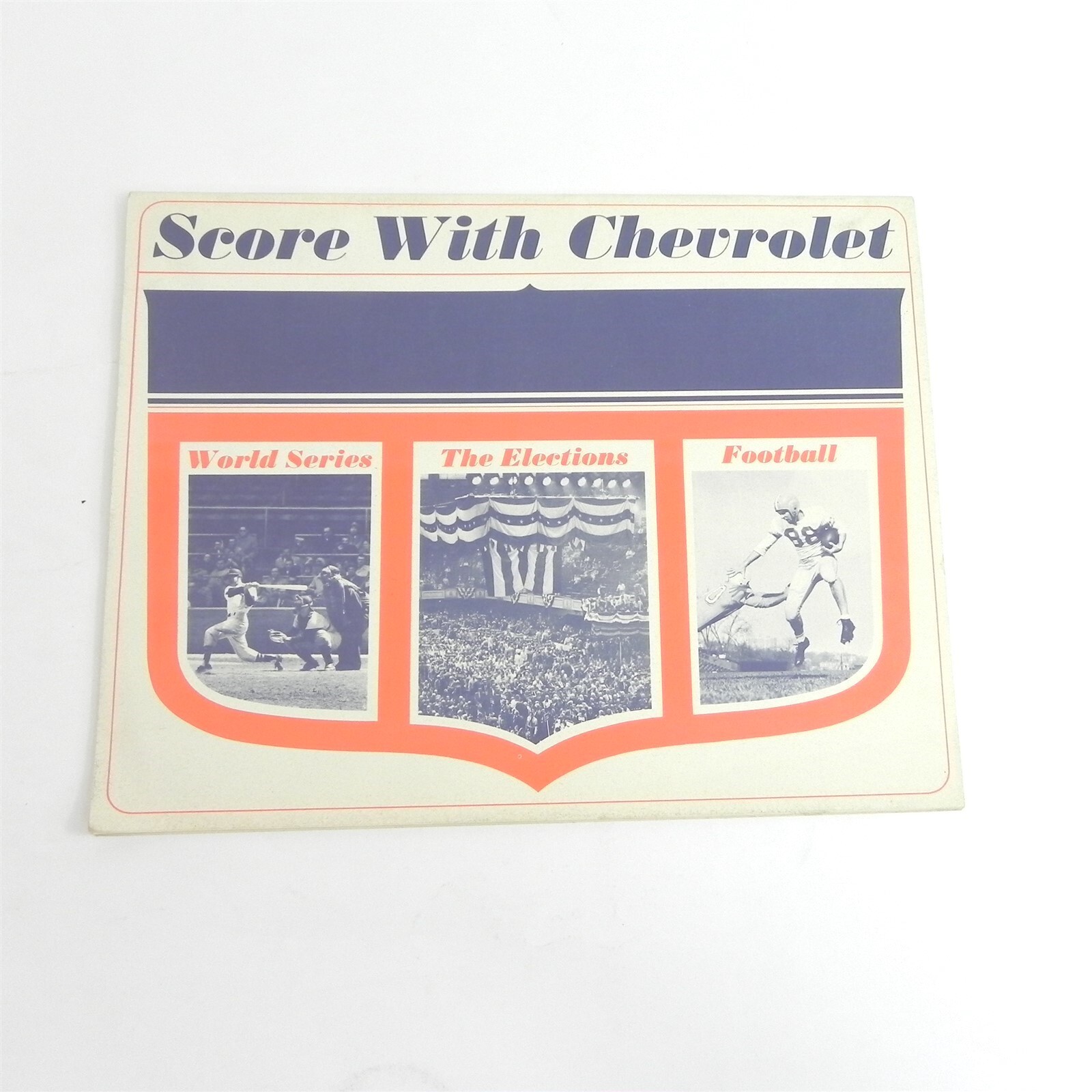 VINTAGE 1965 SCORE WITH CHEVROLET WORLD SERIES FOOTBALL AND ELECTIONS BOOK 