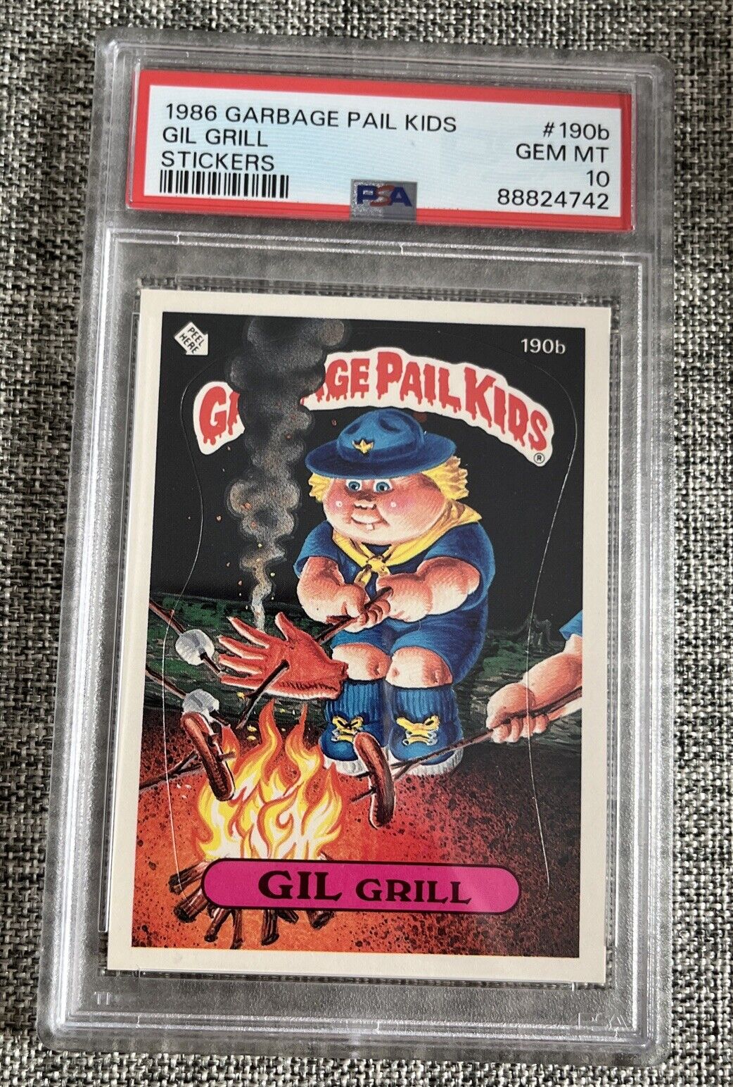 💎 Gil Grill 1986 Topps Garbage Pail Kids Card #190B PSA 10