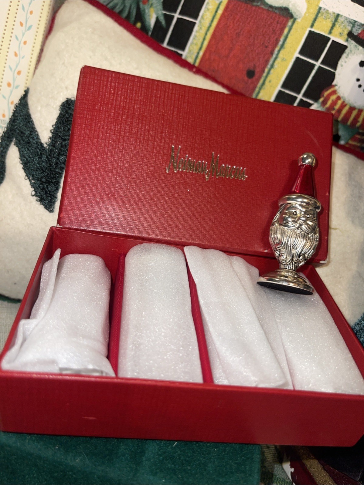 Silver Plated Santa Placecard Holders Set Of 4 Neiman Marcus 