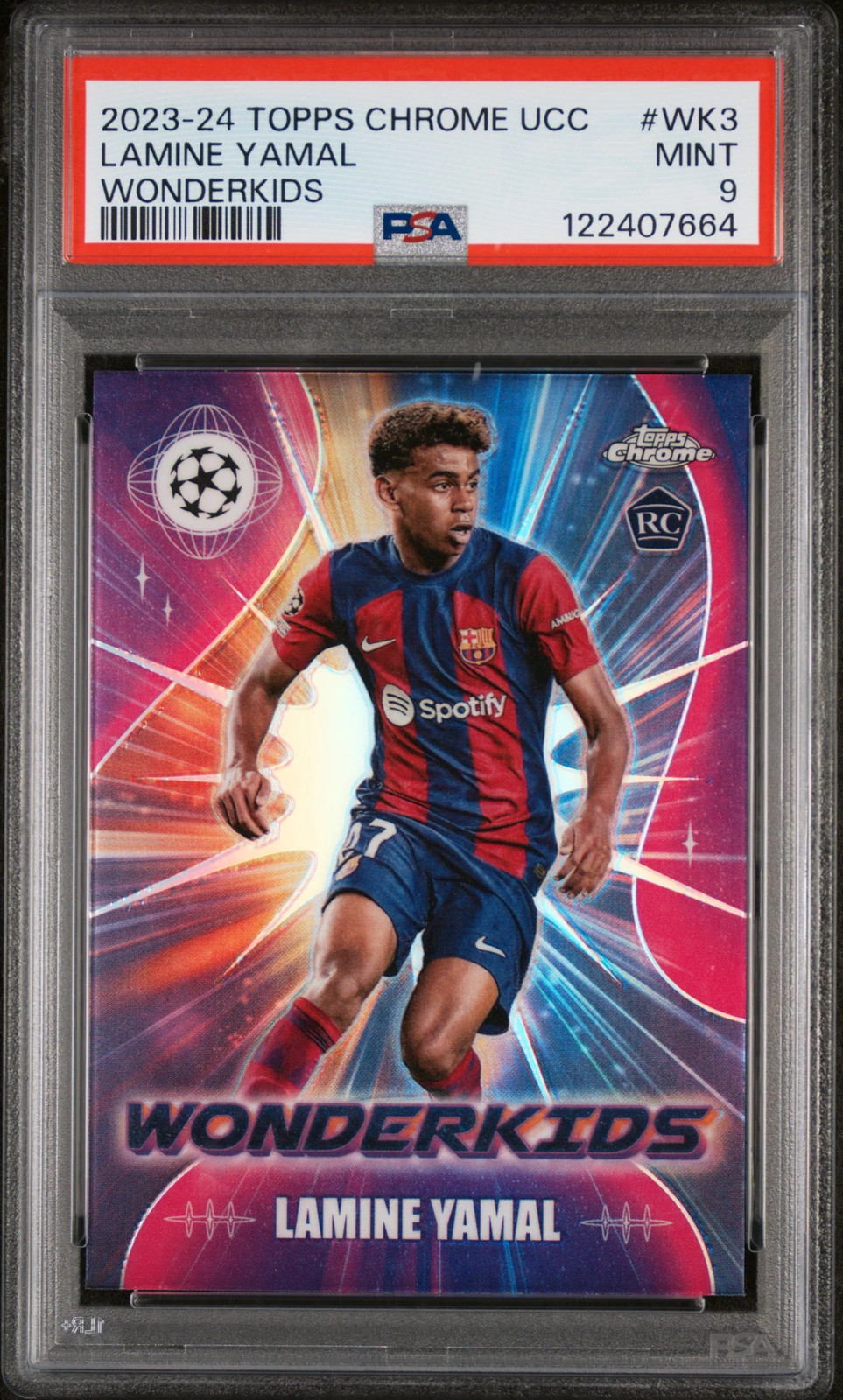 LAMINE YAMAL 2023/24 Topps Chrome UEFA Wonderkids RC #WK3 PSA 9