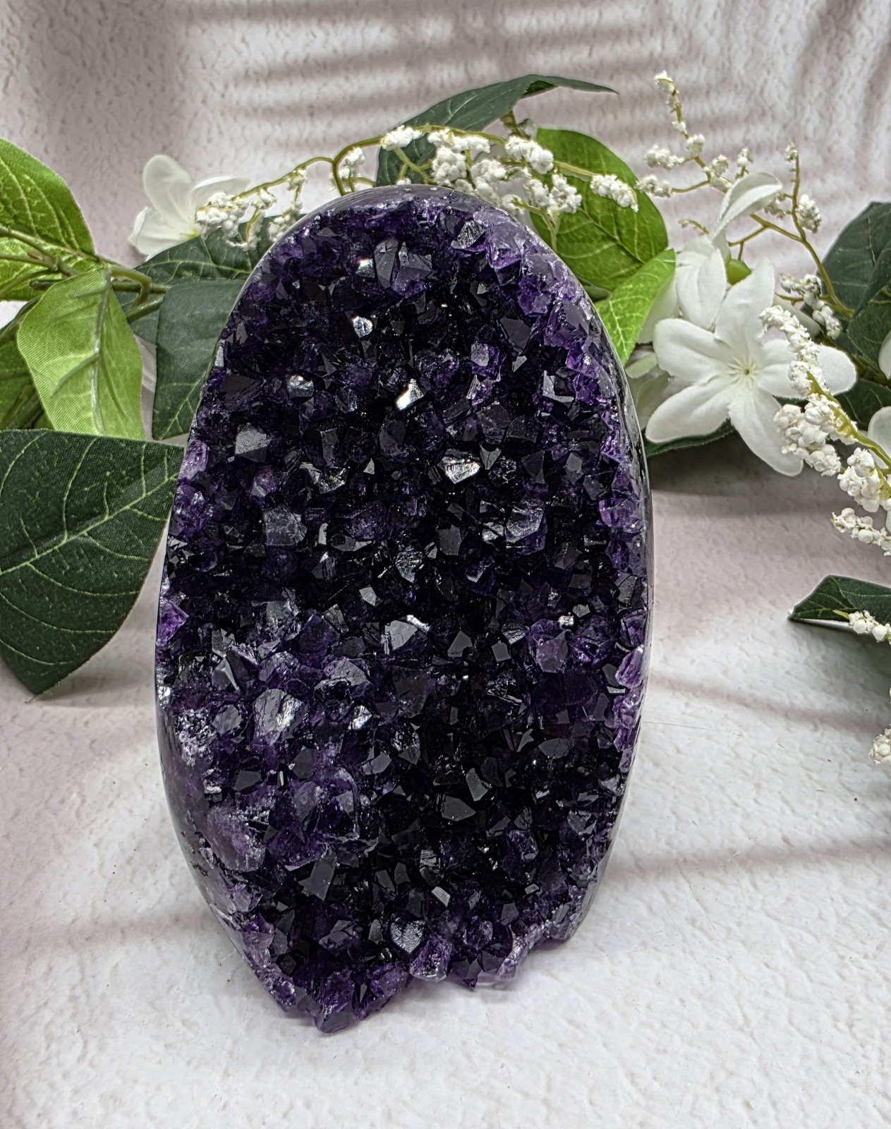 Dark Purple Uruguay Amethyst Freeform Crystal Geode Collector Display Decor