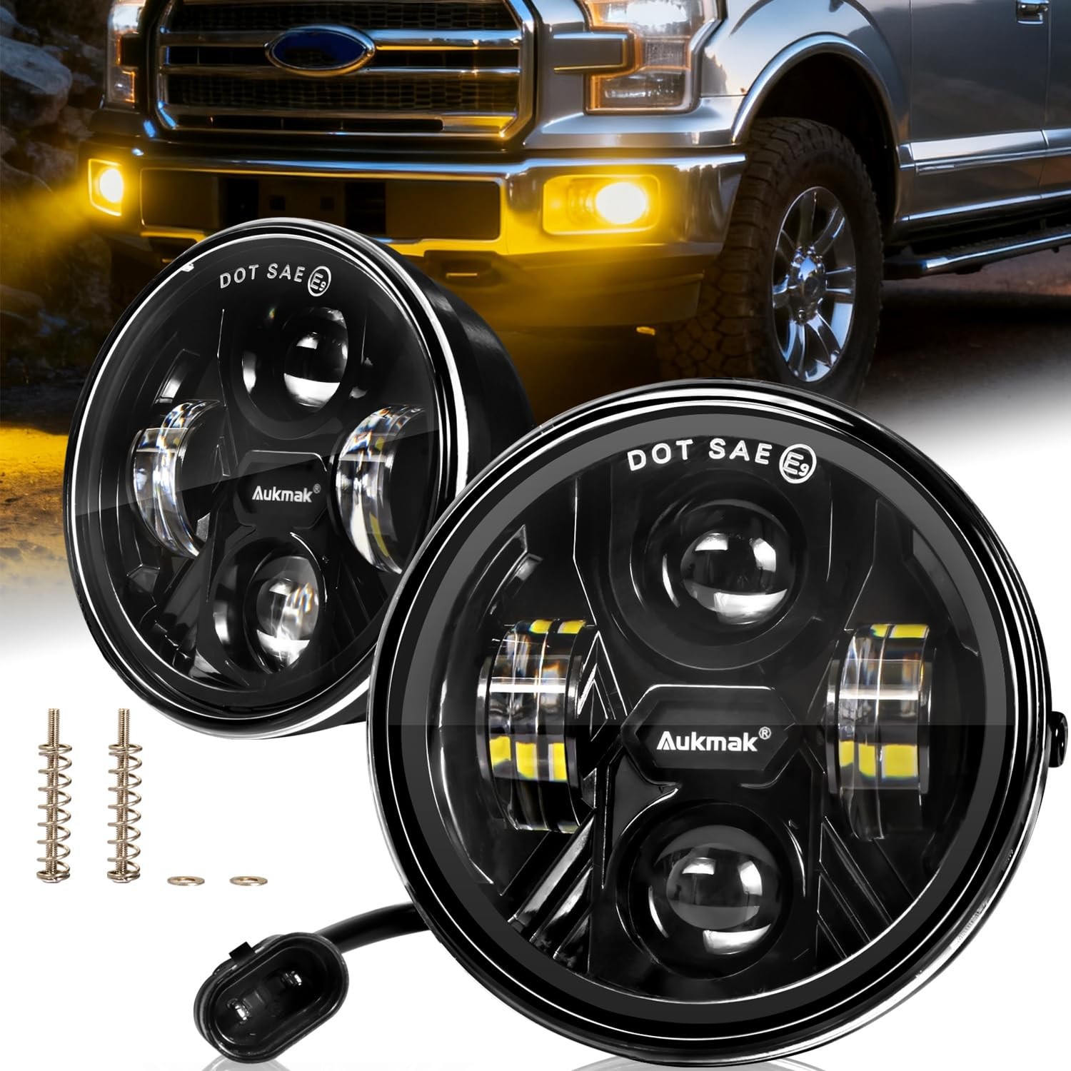 Upgraded Amber LED Fog Lights For Ford F150 2006-2014