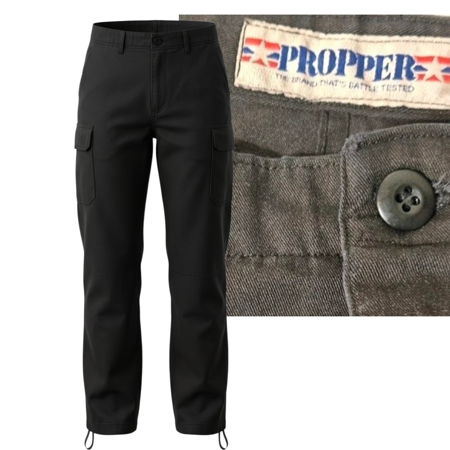 Propper Military Pants Mens M Long Black Adjustable Waist Tactical Combat Cargo Propper Military Pants Mens M Long Black Adjustable Waist Tactical Combat Cargo