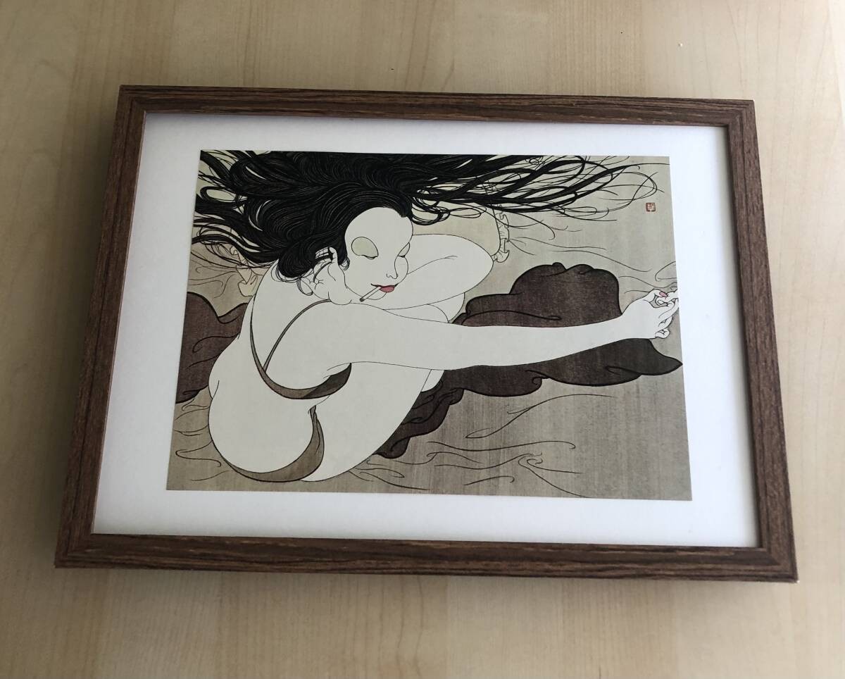kj Framed Item Yoshio Okada Swimsuit Woman Showa Retro Rare Vintage Japan