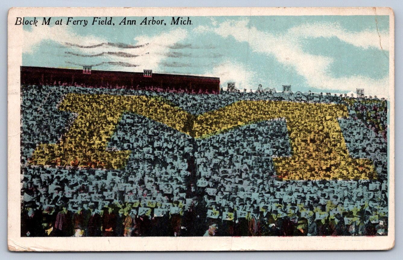 WA1/ University Michigan Ann Arbor Postcard c1910 Ferry Field Stadium 