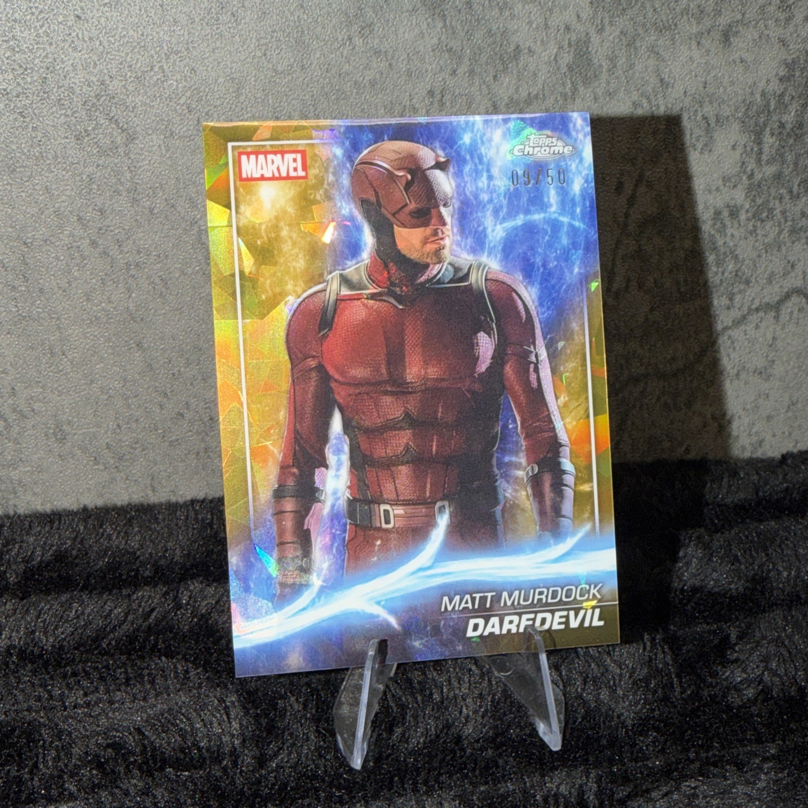 Topps 2025 Marvel Chrome sapphire Daredevil   9/50 Gold refractor