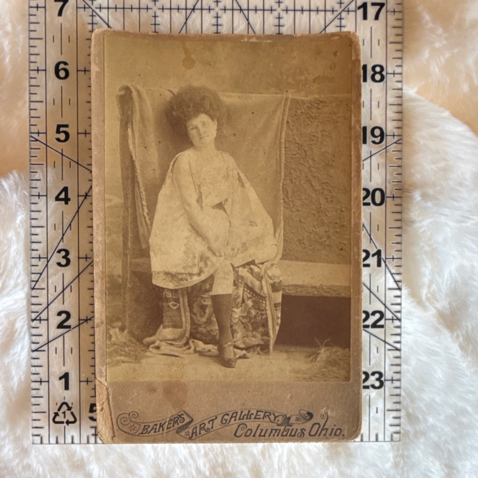 Bakers Art Gallery Cabinet Card DOT CLARE Woman CIRCUS SIDESHOW CIRCASSIAN  1917