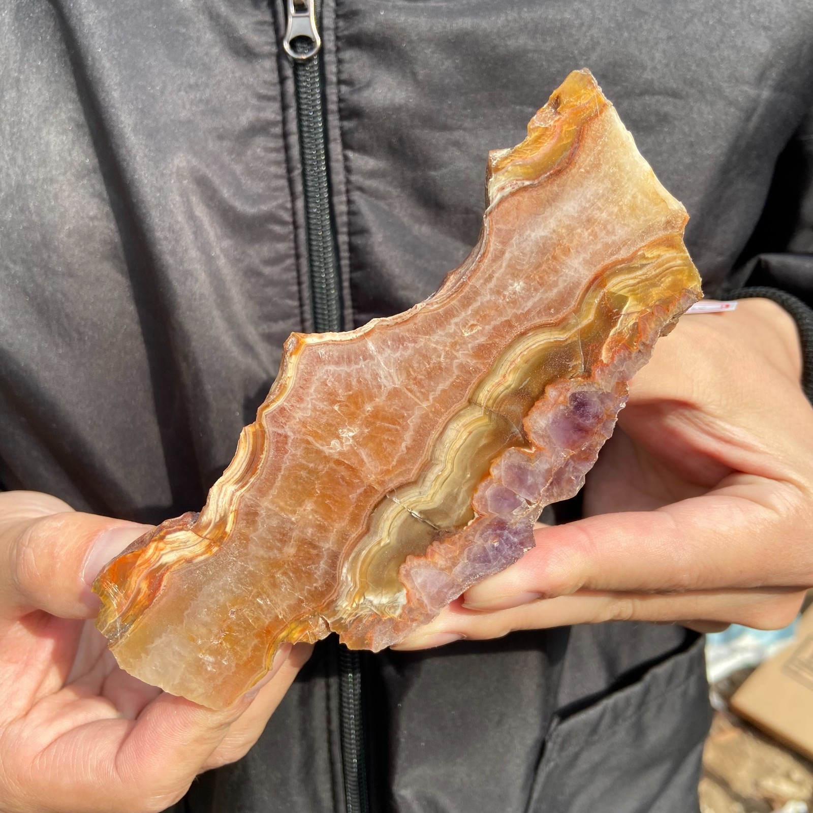 170g Natural Rare Amethyst Lace Agate Slab Quartz Crystal Reiki Healing