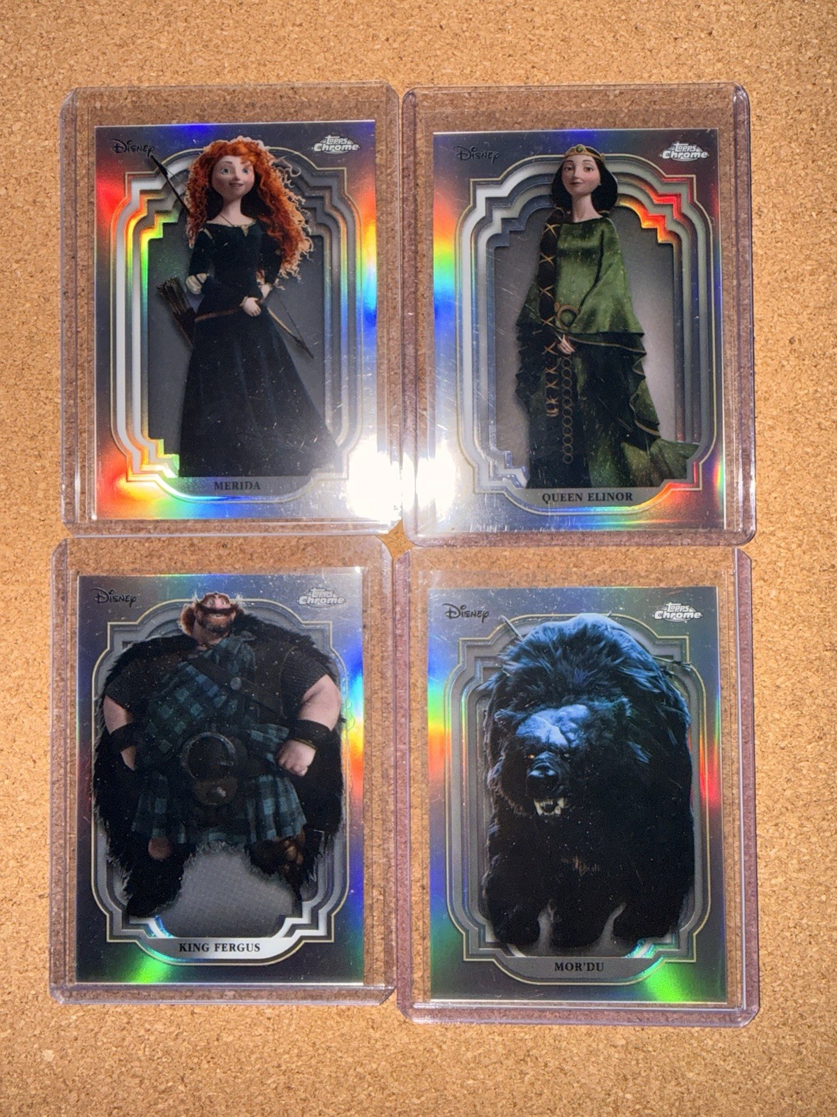2024 Topps Chrome Disney Brave Refractor Card Lot Of 4, Merida Mordu Elinor