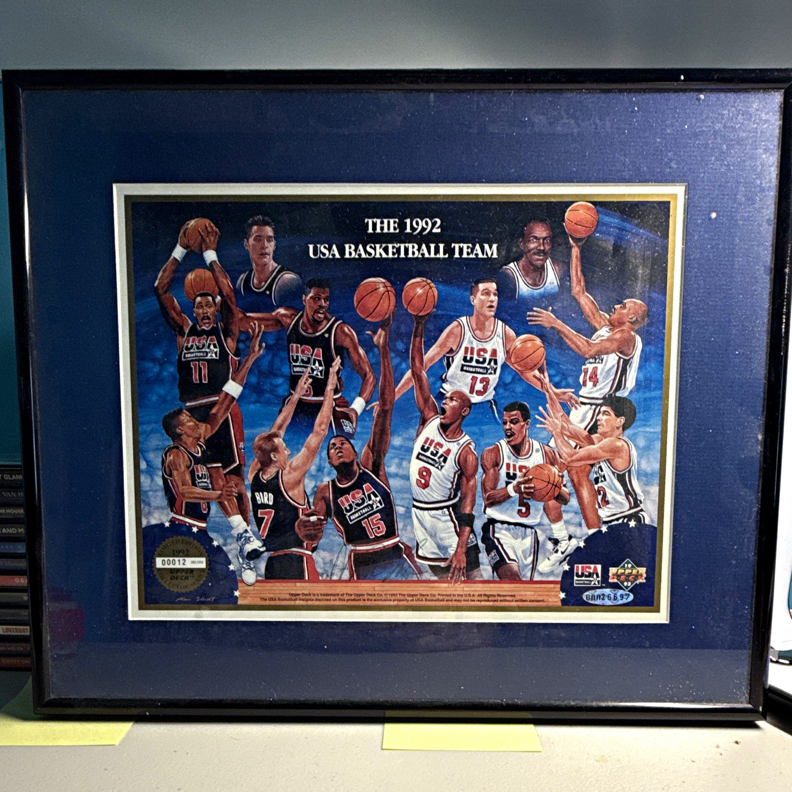 Magic Johnson autographed 8x10, Upper deck, custom frame, 1992 USA Basketball