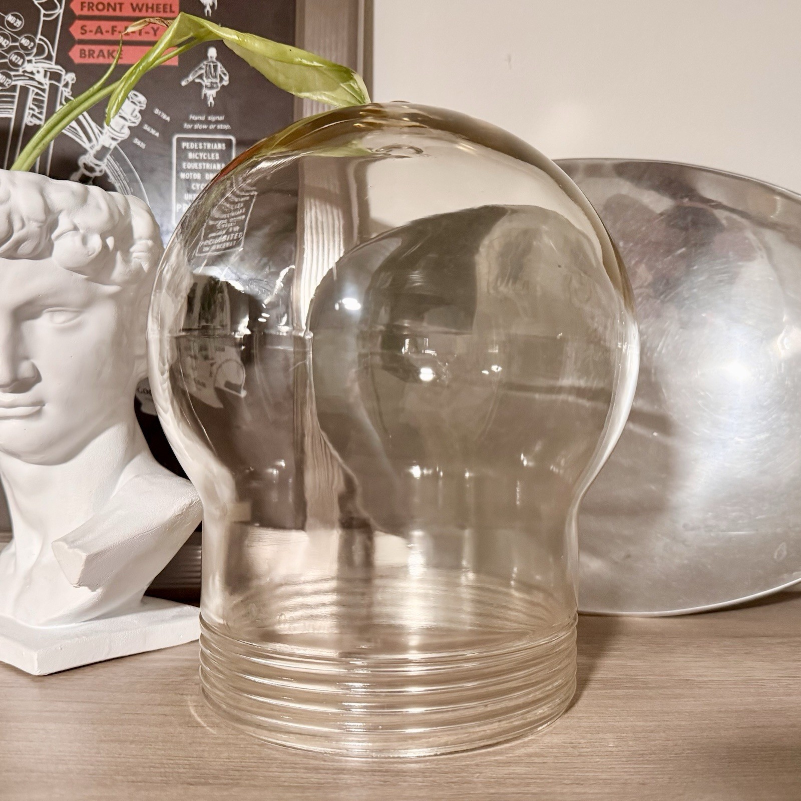 RARE MCM 1956 Crouse Hinds VDB8 Industrial Glass Globe INTERIOR DESIGN Heavy BIG