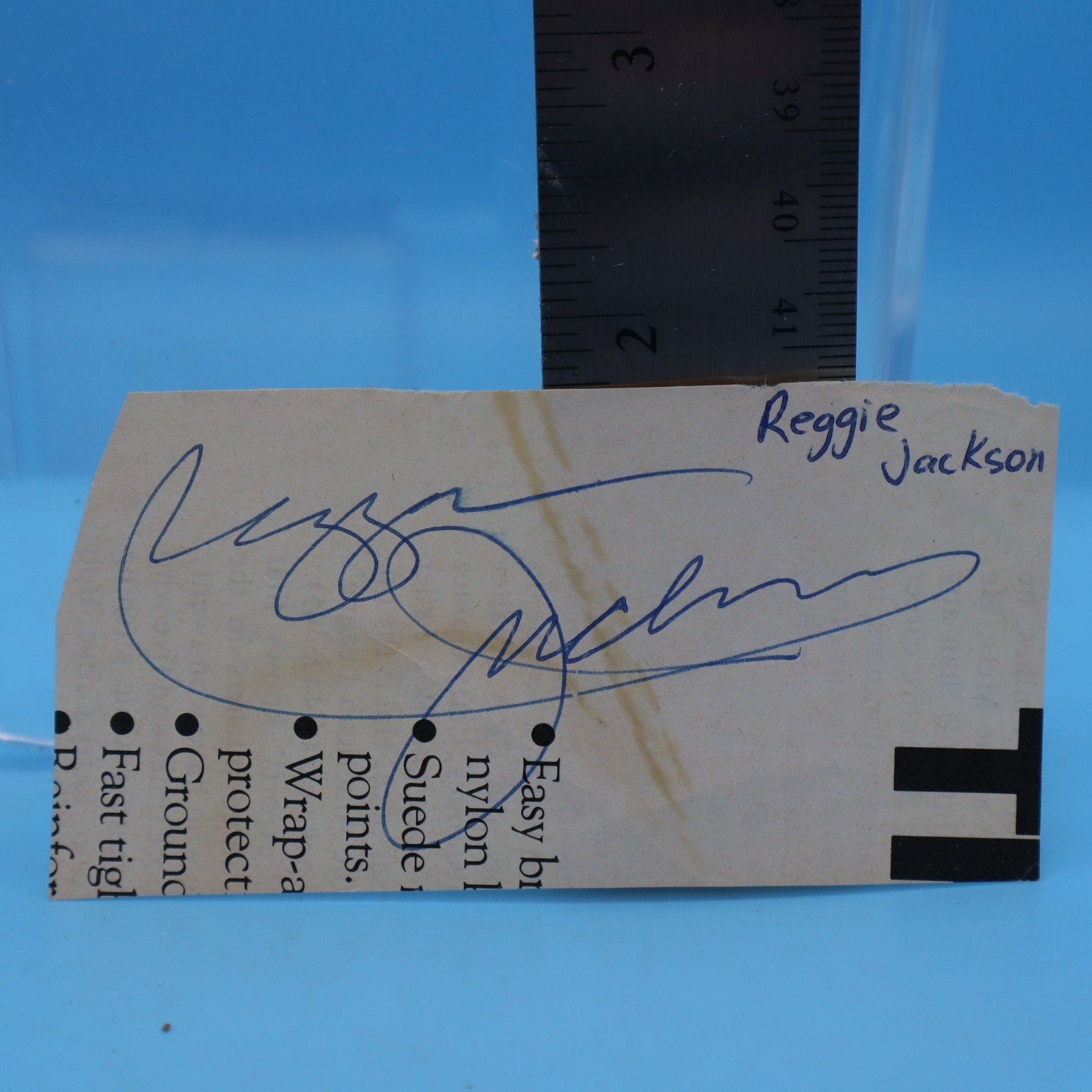 REGGIE JACKSON NY YANKEES HOFer BASEBALL Hand Signed CUT AUTOGRAPH