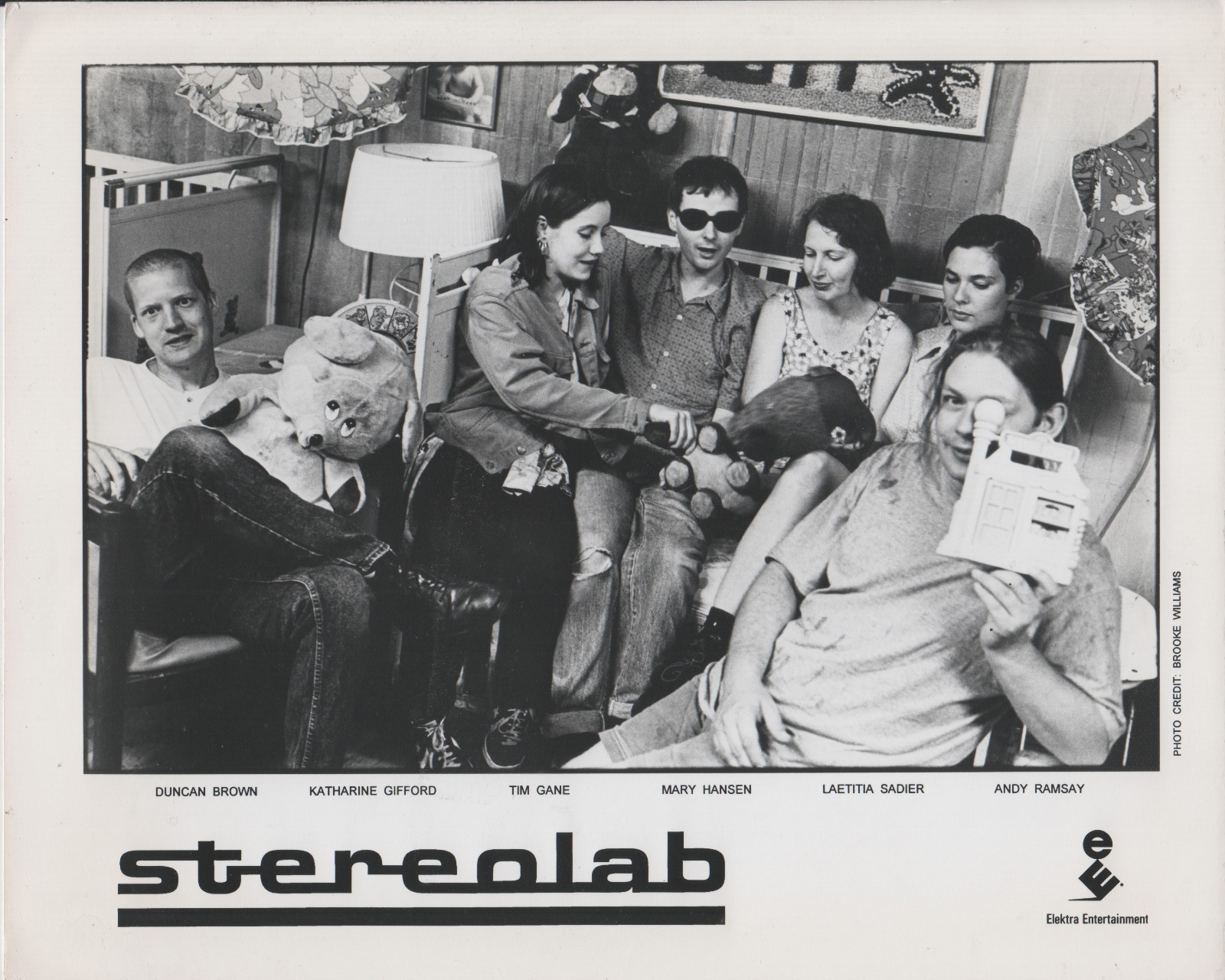 British French Avant Pop Band STEREOLAB B&W 8x10 Publicity PHOTO