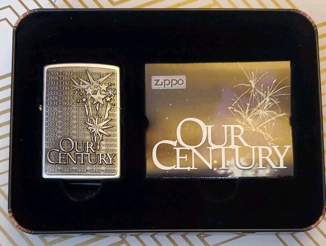 VTG 1999 OUR CENTURY LAST ZIPPO COLLECTIBLE OF CENTURY ZIPPO LIGHTER Missing Top