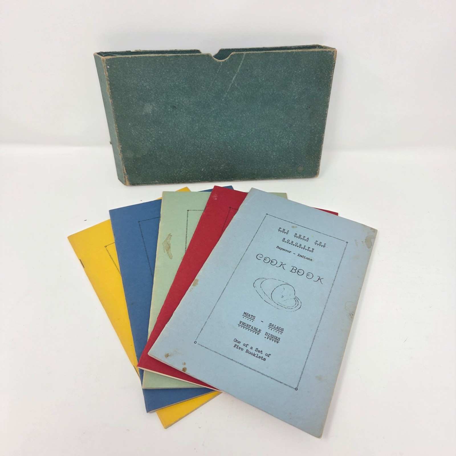 Authentic Vintage Mid-Century Community Cookbook Set Slipcase Sorority Ephemera Authentic Vintage Mid-Century Community Cookbook Set Slipcase Sorority Ephemera
