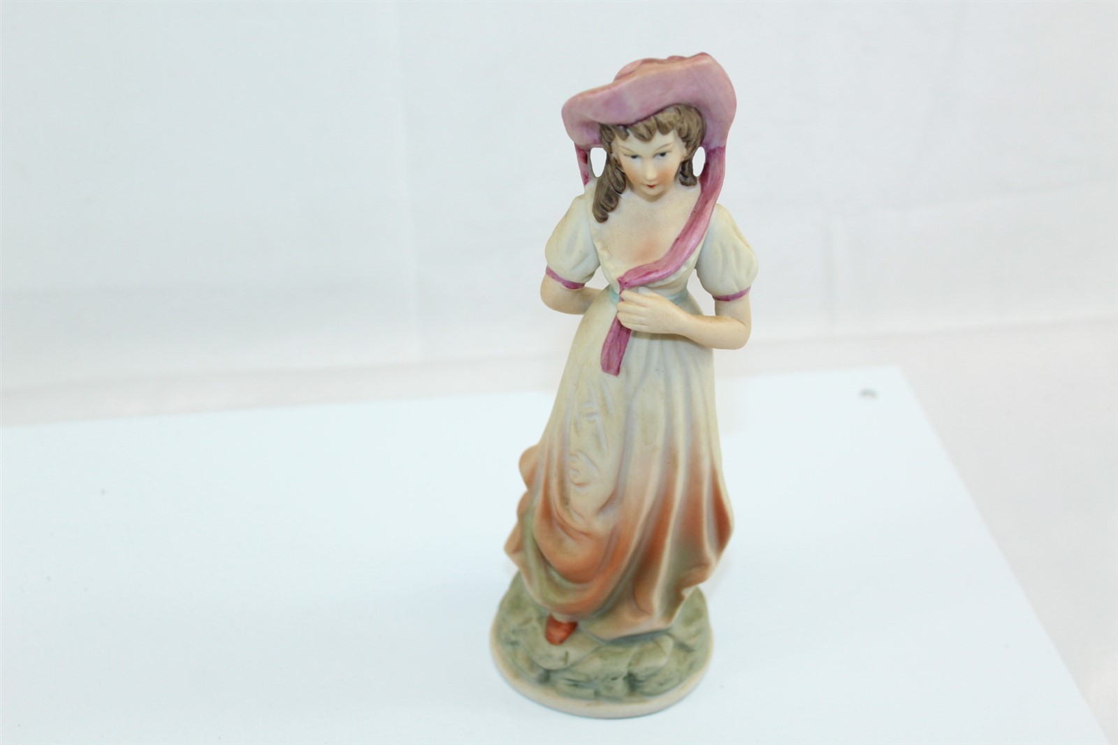 Vintage Lefton Bisque Holoware Figurine Woman 