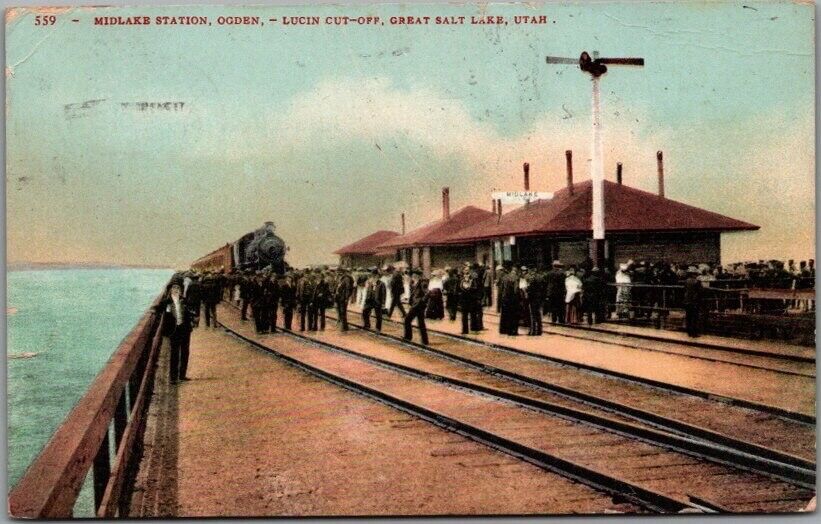 1907 GREAT SALT LAKE, Utah Postcard \