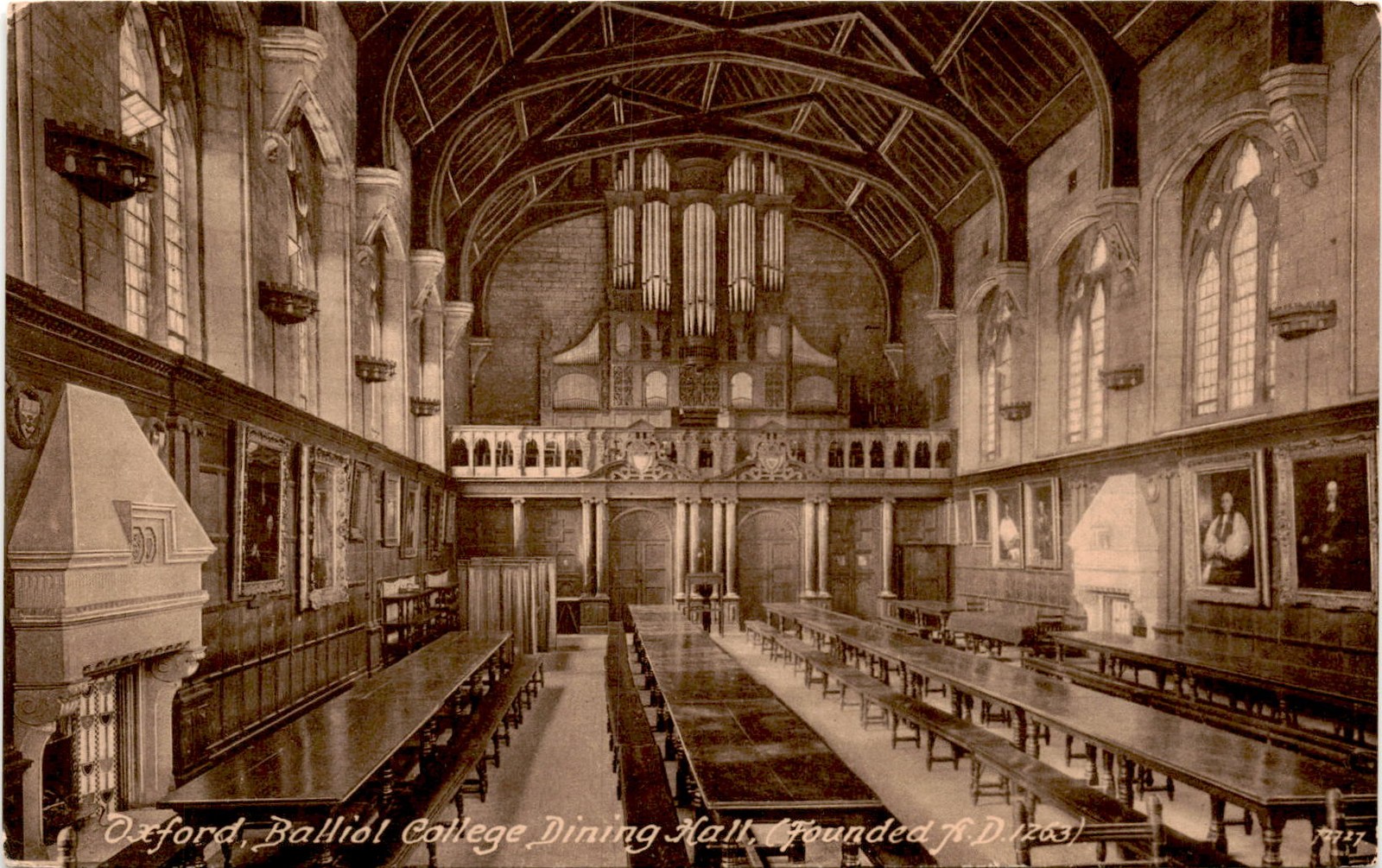 Oxford, Balliol College, Dining Hall, D. F. Frith & Co., Ltd Postcard