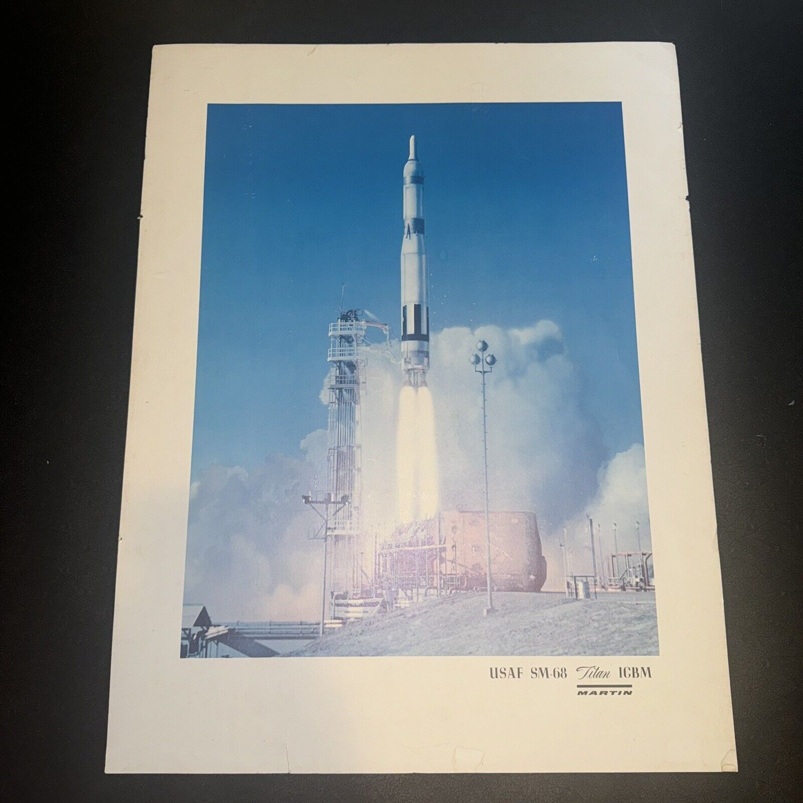 Vintage Lockheed MARTIN MARIETTA USAF SM-68 Titan ICBM Rocket Poster Launch NASA