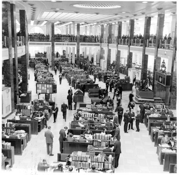 View of underwriting room of Lloyds of London London England 1960 Old Photo