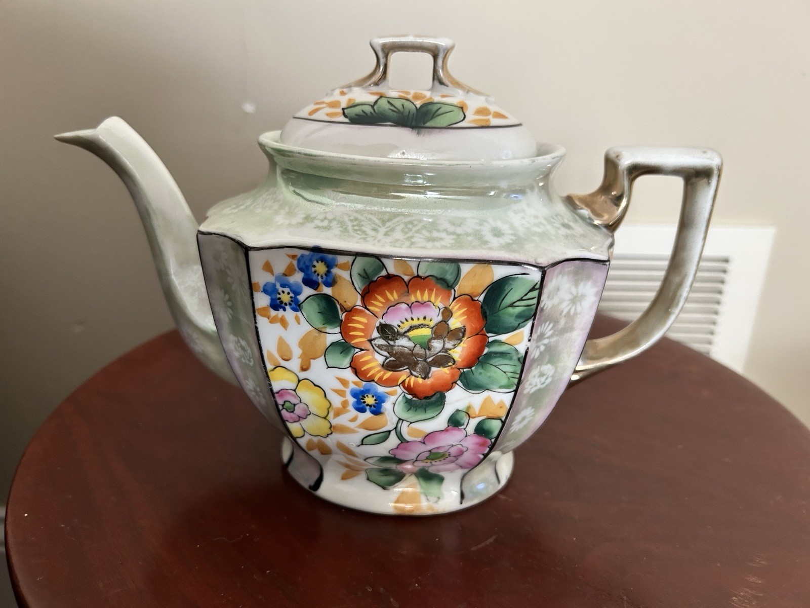 Tashiro Shoten Lusterware Teapot 1920-1930s Hand Painted Made In Japan Tashiro Shoten Lusterware Teapot 1920-1930s Hand Painted Made In Japan