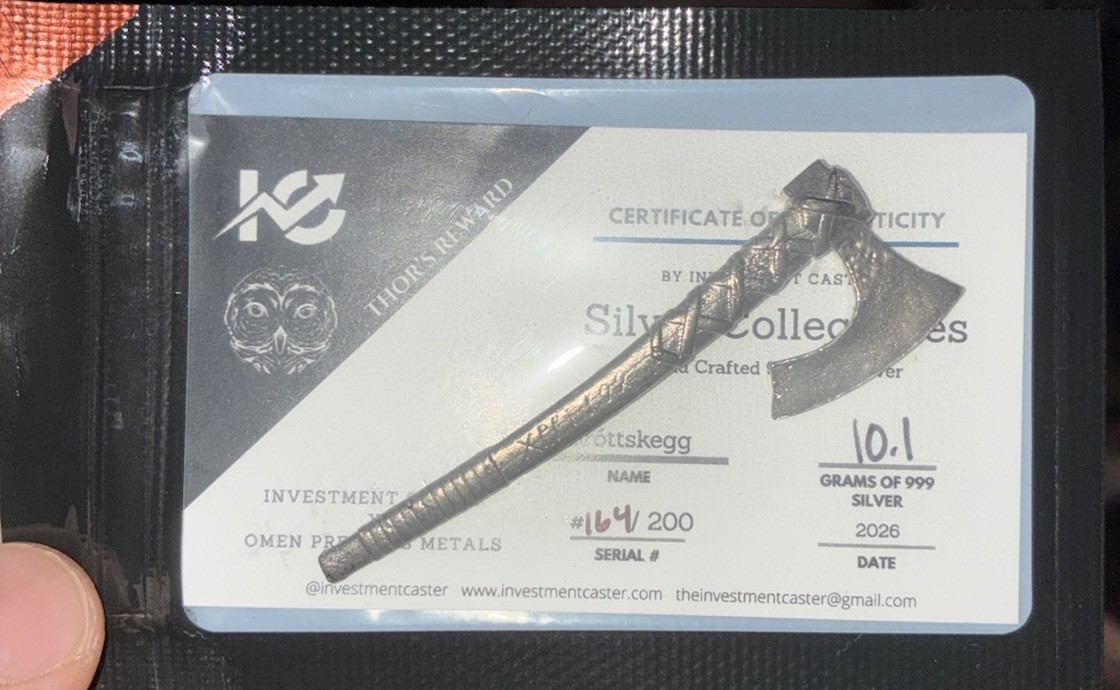 Investment Caster Thor’s Reward 10.1g 999 Silver Collectible #164/200 Drottskegg