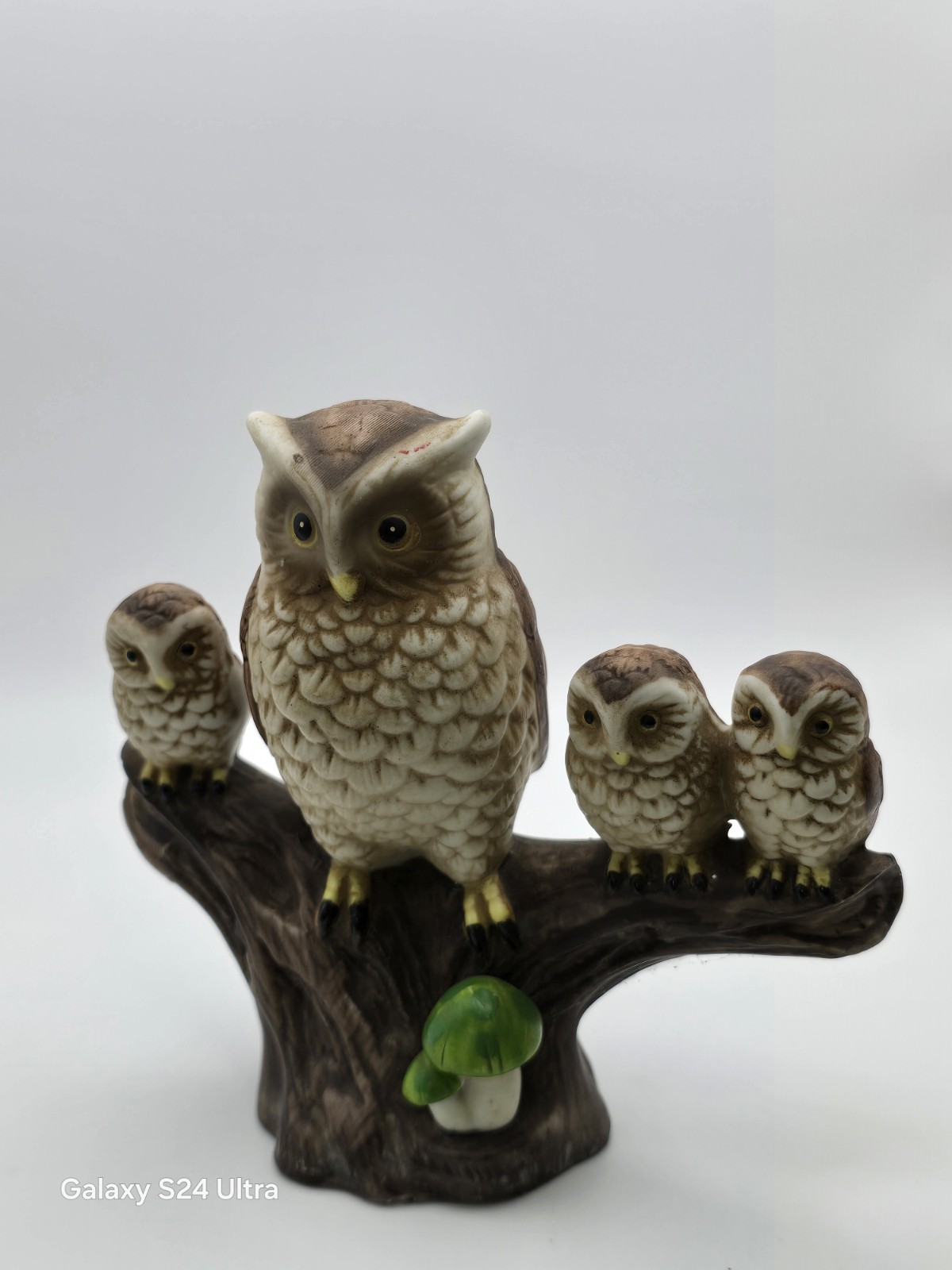 Vintage Brinn\'s PGH Porcelain Owl Family Figurine DA-602 Hand Painted 1970s Vintage Brinn\'s PGH Porcelain Owl Family Figurine DA-602 Hand Painted 1970s