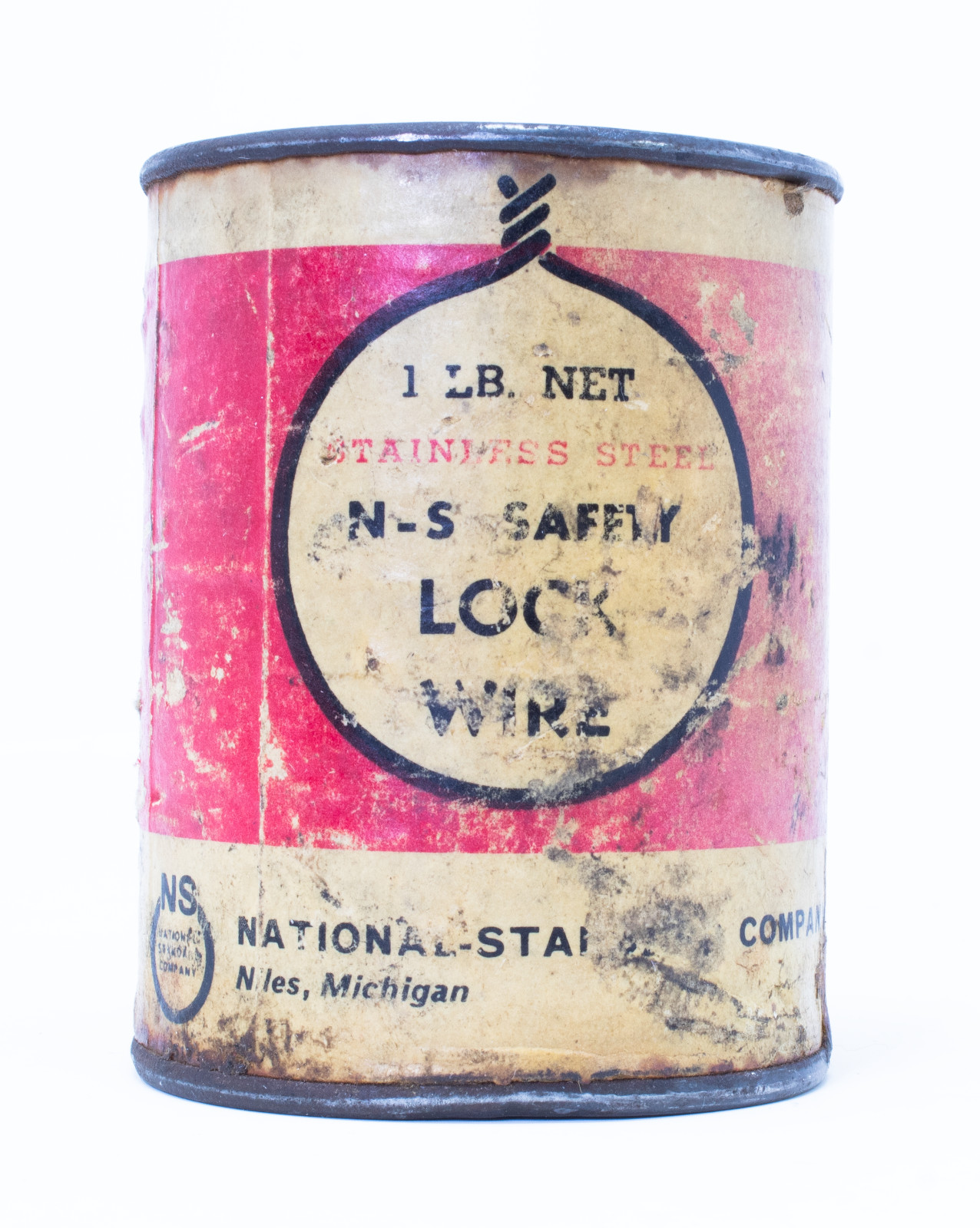 VTG National Standard USA Stainless Steel Safety Lock Wire Partial Can 15 oz VTG National Standard USA Stainless Steel Safety Lock Wire Partial Can 15 oz