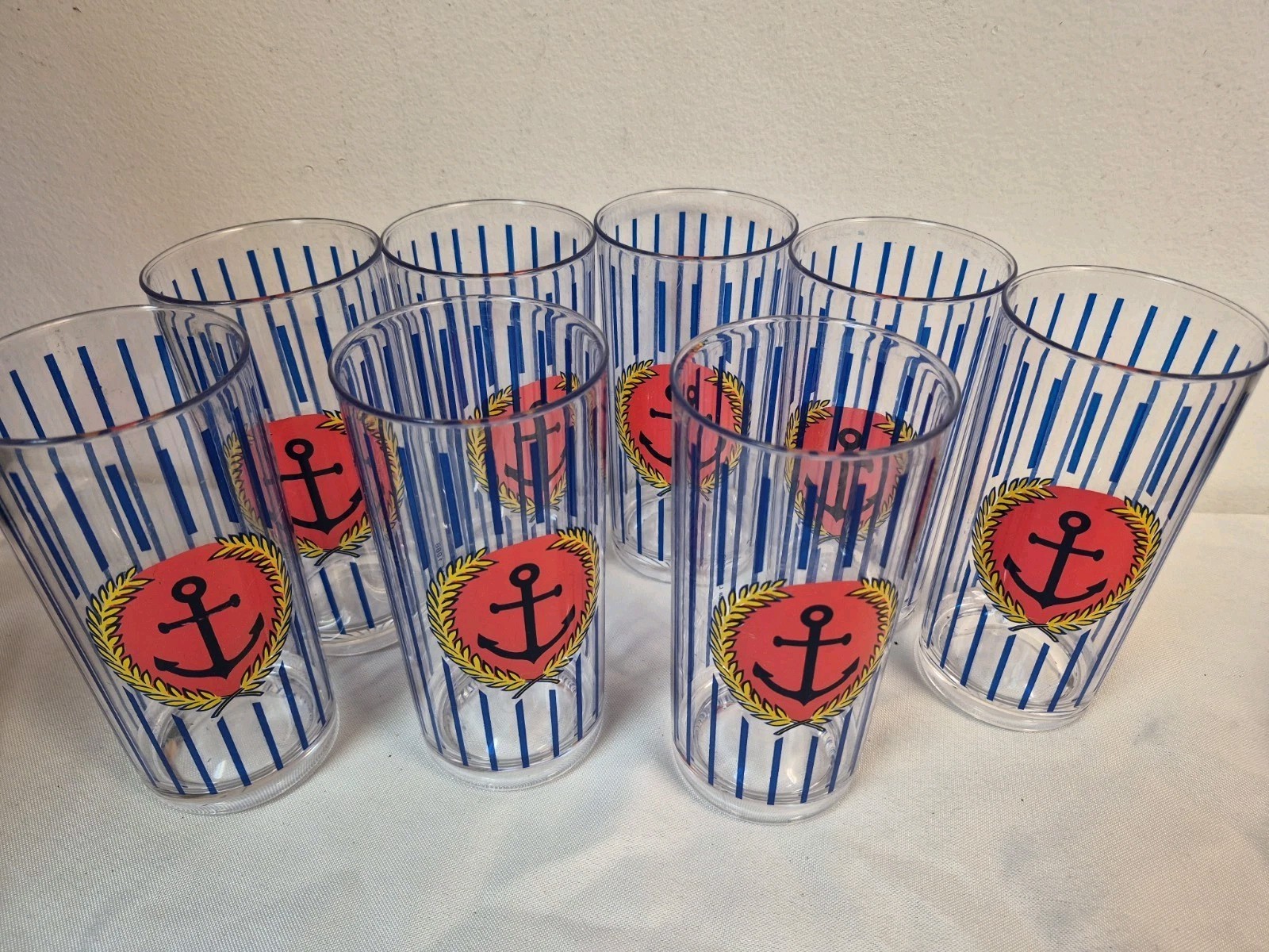 VTG  J. G. Hook  8  Nautical Acrylic Tumblers 6.5\