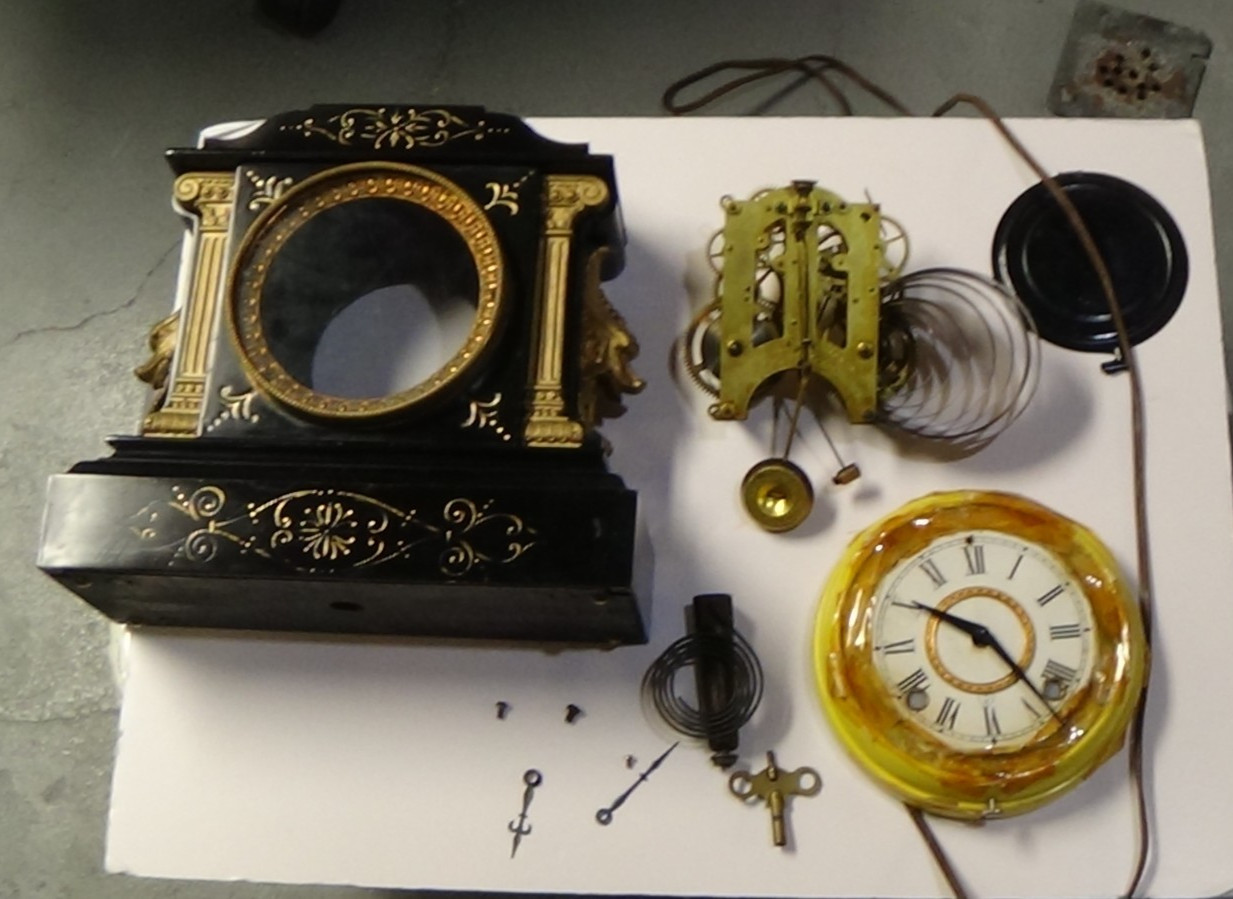 Antique Ansonia Mantle Clock For Parts