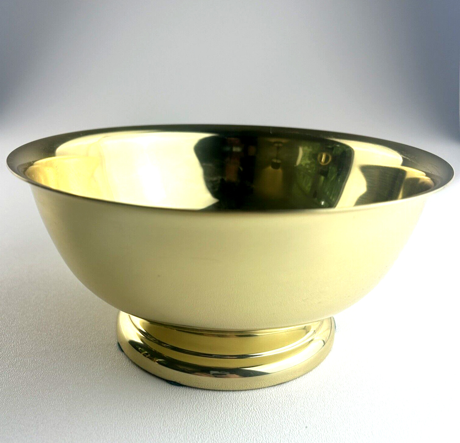 Baldwin Brass Vintage Serving Pedestal Footed Bowl Forged in America USA Patina