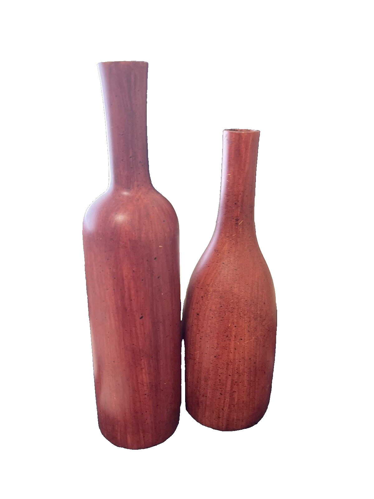 Hand Carved Wooden Vases set 2